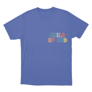 Colorful Child of God T Shirt Blue